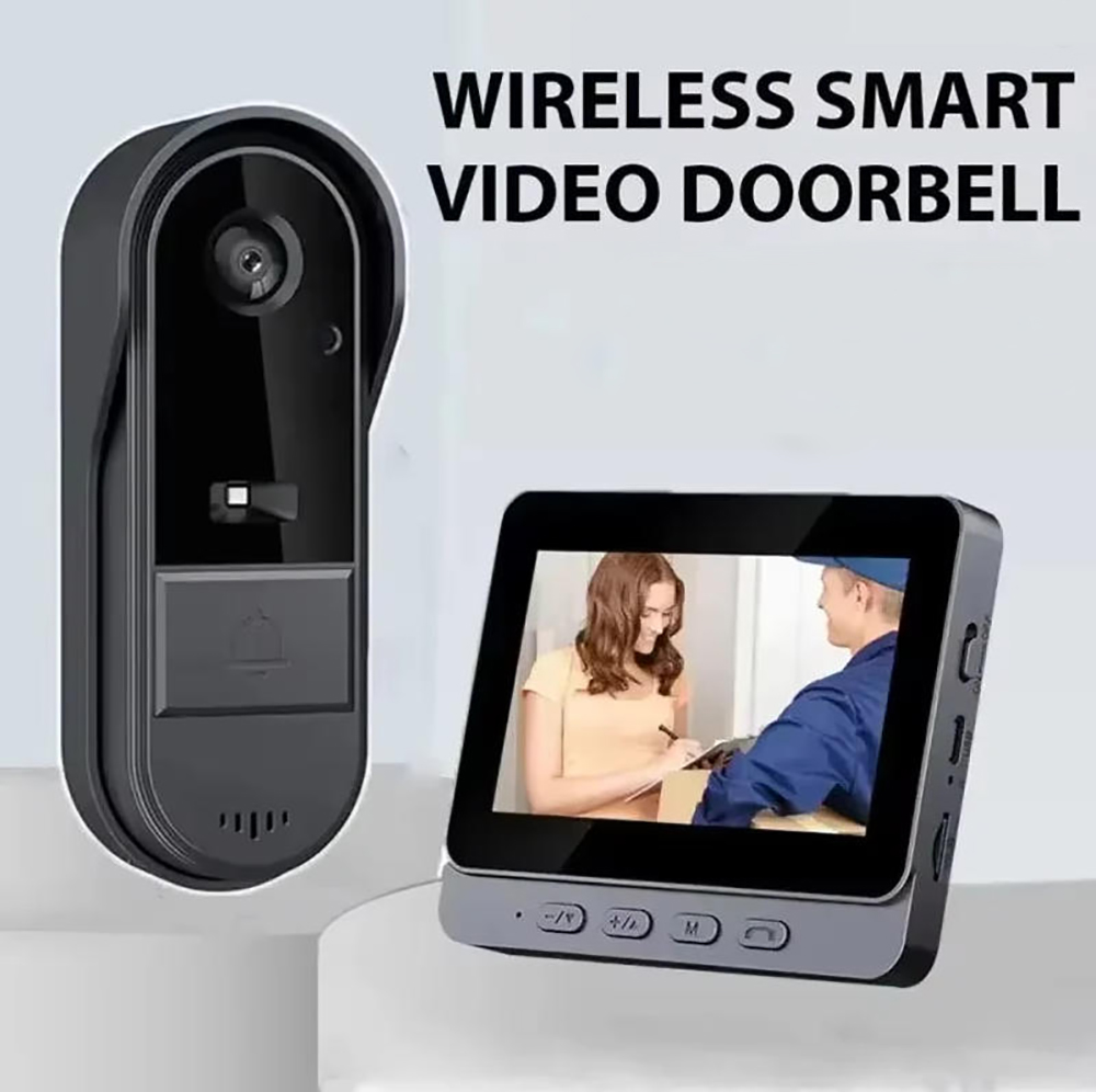 Smart Home Video Doorbell Installation - ワイヤレス2.4Gスマートドアベルカメラシステム、音声ベル、ビデオディスプレイ、電池式、WiFiホームセキュリティ、簡単設置