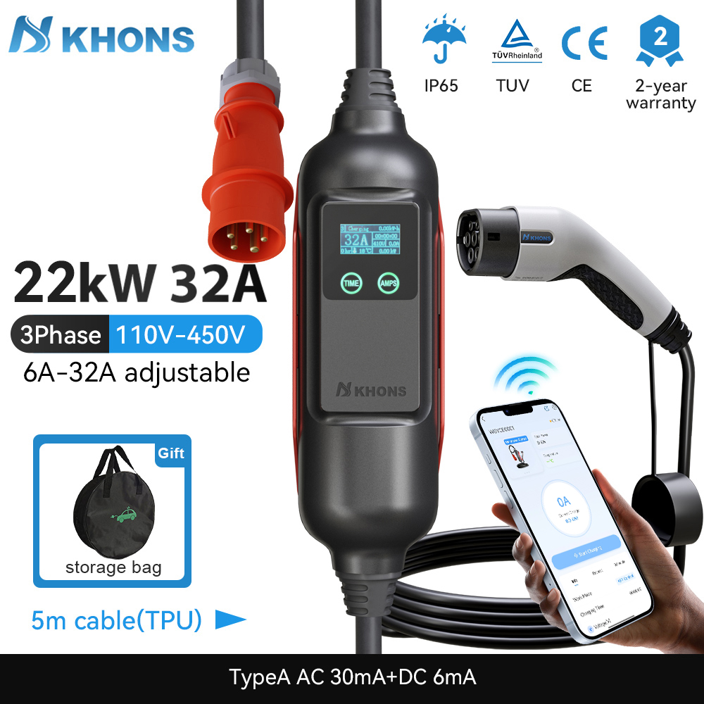 Smart Home For Pc - Khons ポータブル EV 充電器 Type2 32A