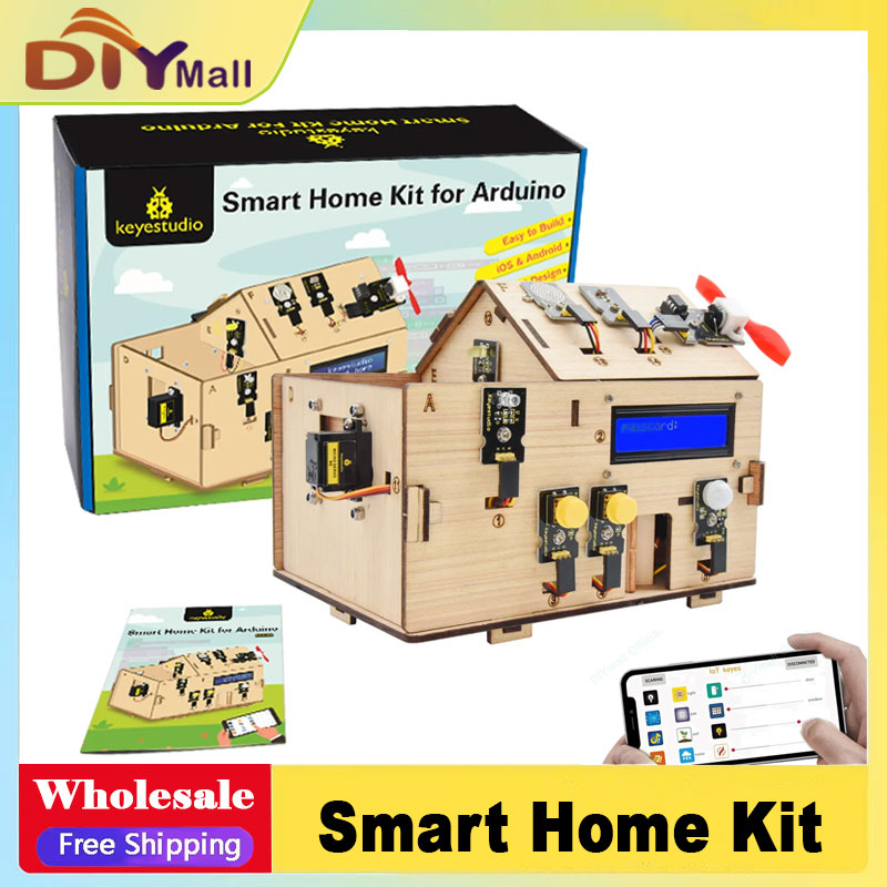Smart Home Kits - Keyestudio スマートIoTホームキット（PLUSボード搭載）Arduinoスターターキット DIYプロジェクト STEMプログラミング ホームオートメーション用