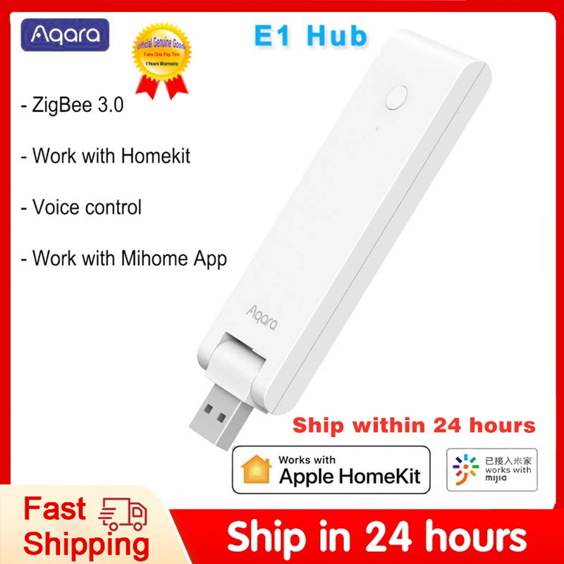 Smart Home Xiaomi Hub - Aqara-E1スマートゲートウェイ,ミニハブ,Zigbee, USBポート,ワイヤレス接続,リモートアプリケーション制御,スマートホーム,Xiaomi, Apple HomeKit