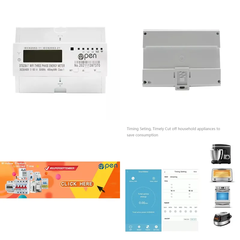 Smart Home Wifi - APP 220V 400V過電圧不足電圧保護機能付き三相WIFIリモートコントロールスマートエネルギーメーター（スマートホーム用）