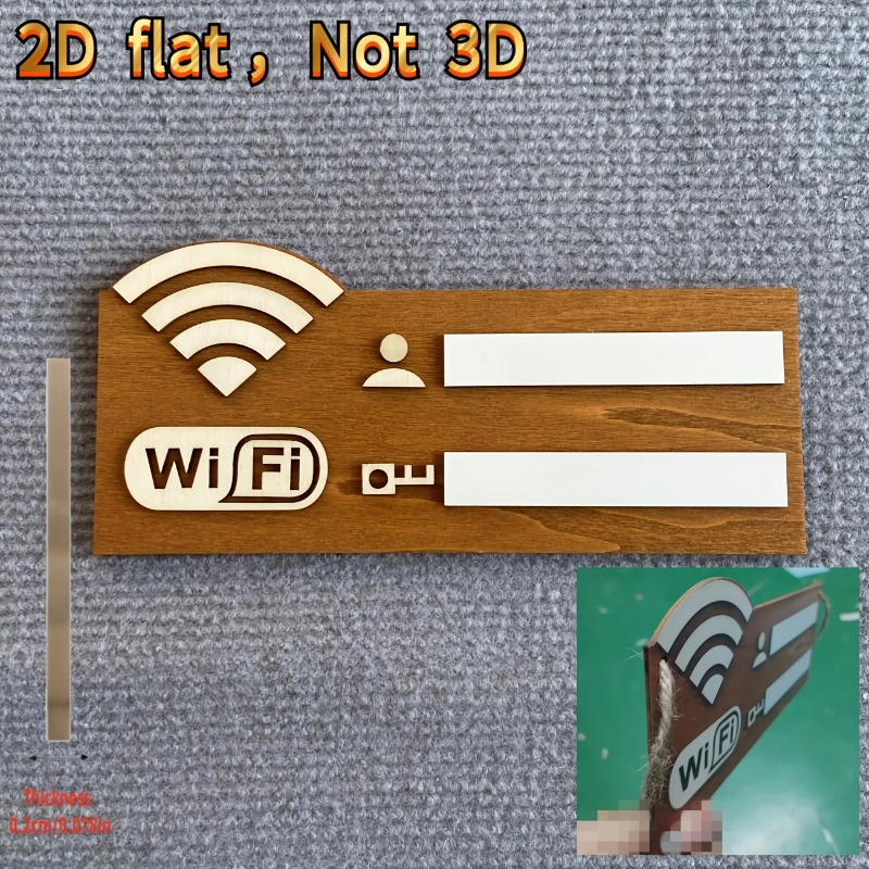 Airbnb Smart Home - 2D木製WiFiパスワードサイン（消せるボード＆マーカー付き）、夏の家/オフィス/Airbnb客室の装飾、簡単WiFiアクセス用