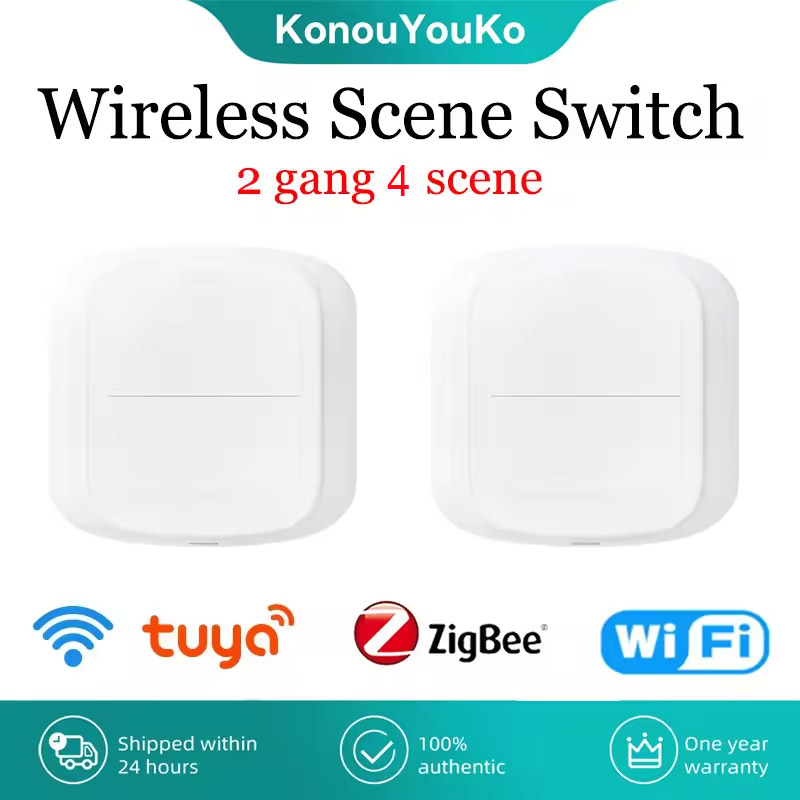 Smart Home For Pc - Tuya Zigbee WiFi スマートスイッチ プッシュボタン 2連