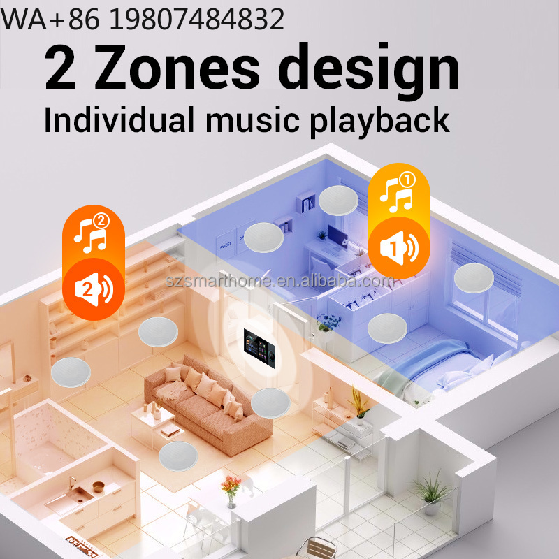 Smart Home Wifi - 7インチ8チャンネルZigbee3.0ゲートウェイスマートホームパネルWiFiミュージックセンターホームシアターサウンドオートメーションシステム
