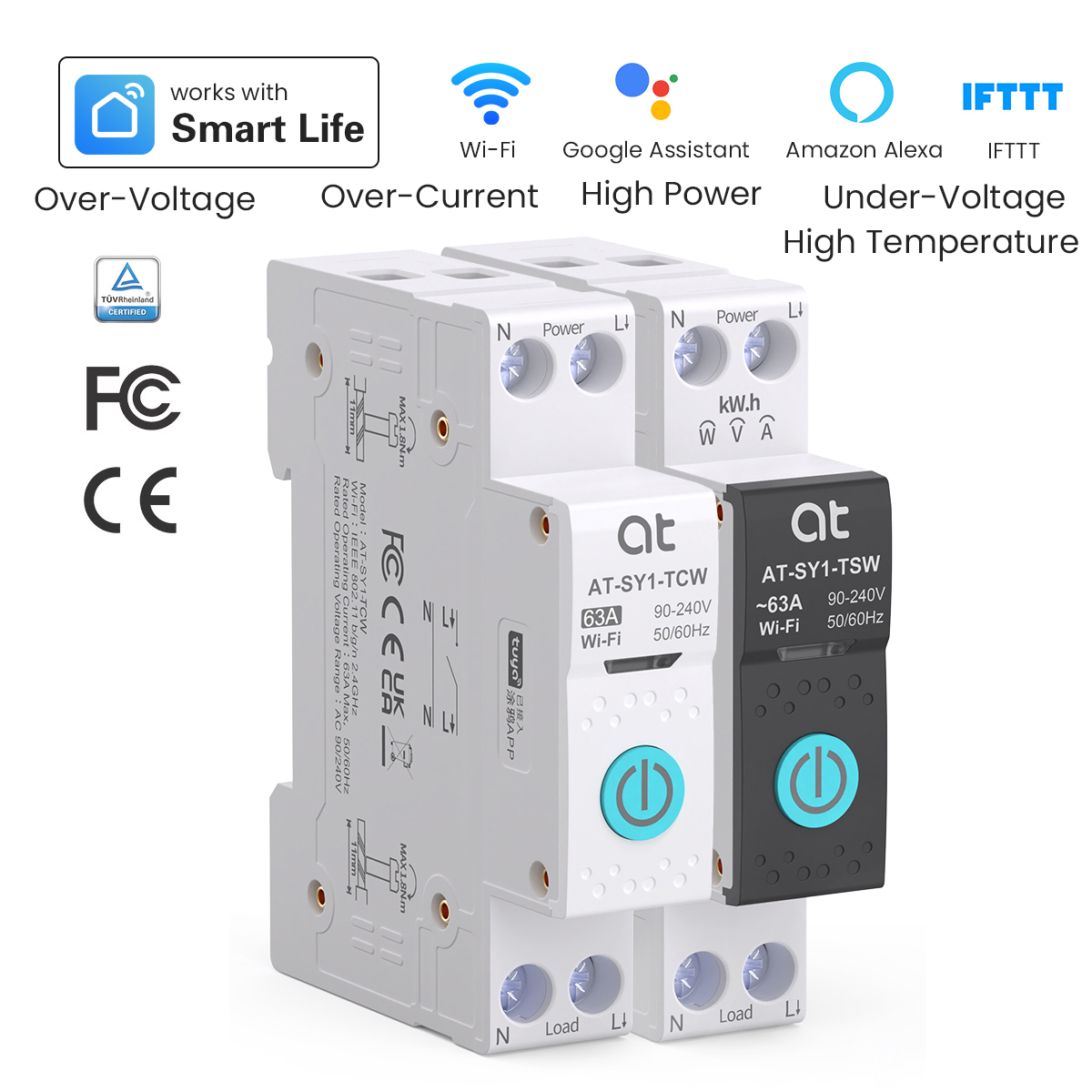 Smart Home Internet - Tuya WiFi サーキットブレーカー スマート 1P+N 63A