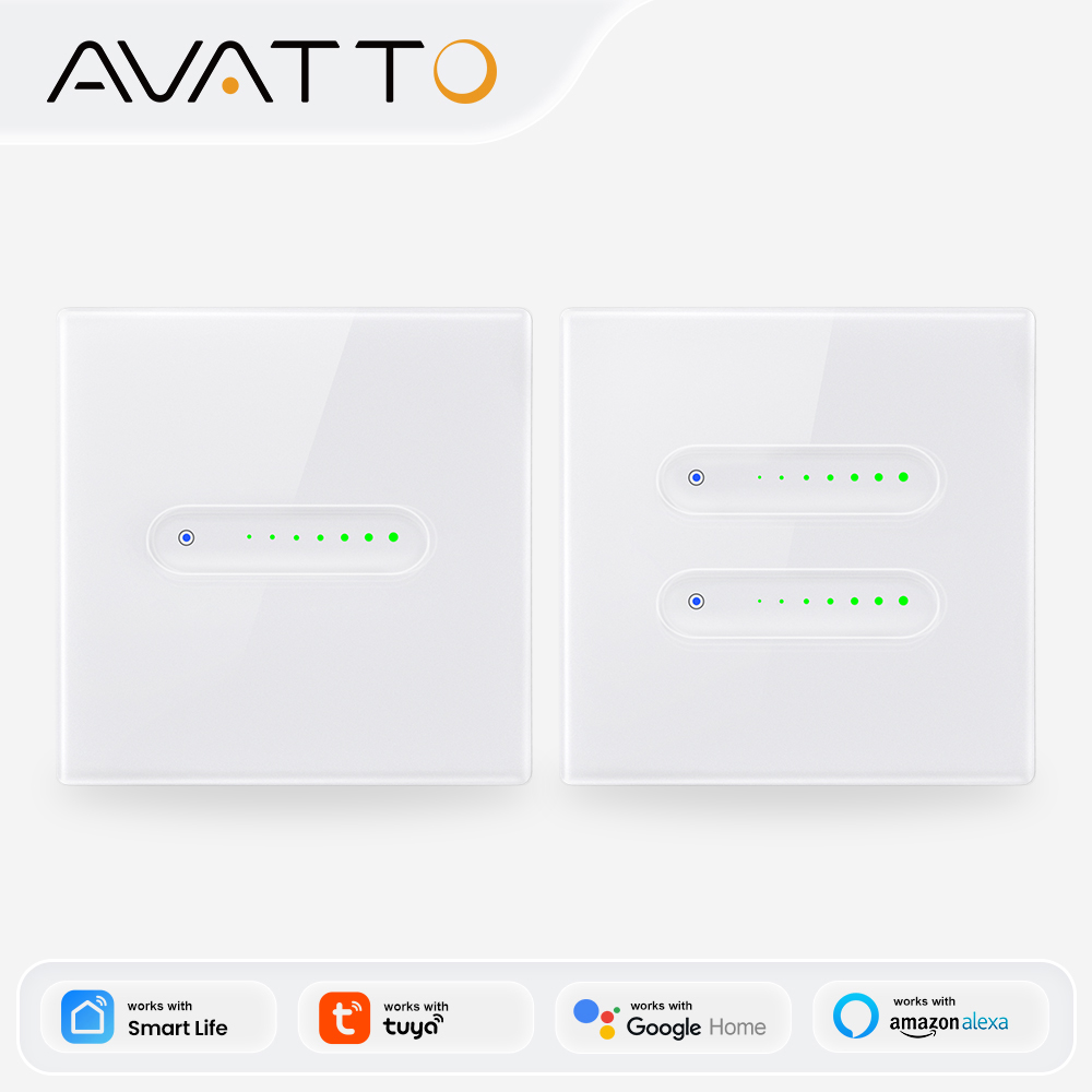 Smart Home Internet - AVATTO WiFi 1/2 ギャングスマート調光スイッチ、EU 調光ライトスイッチタッチガラスパネル制御 Tuya