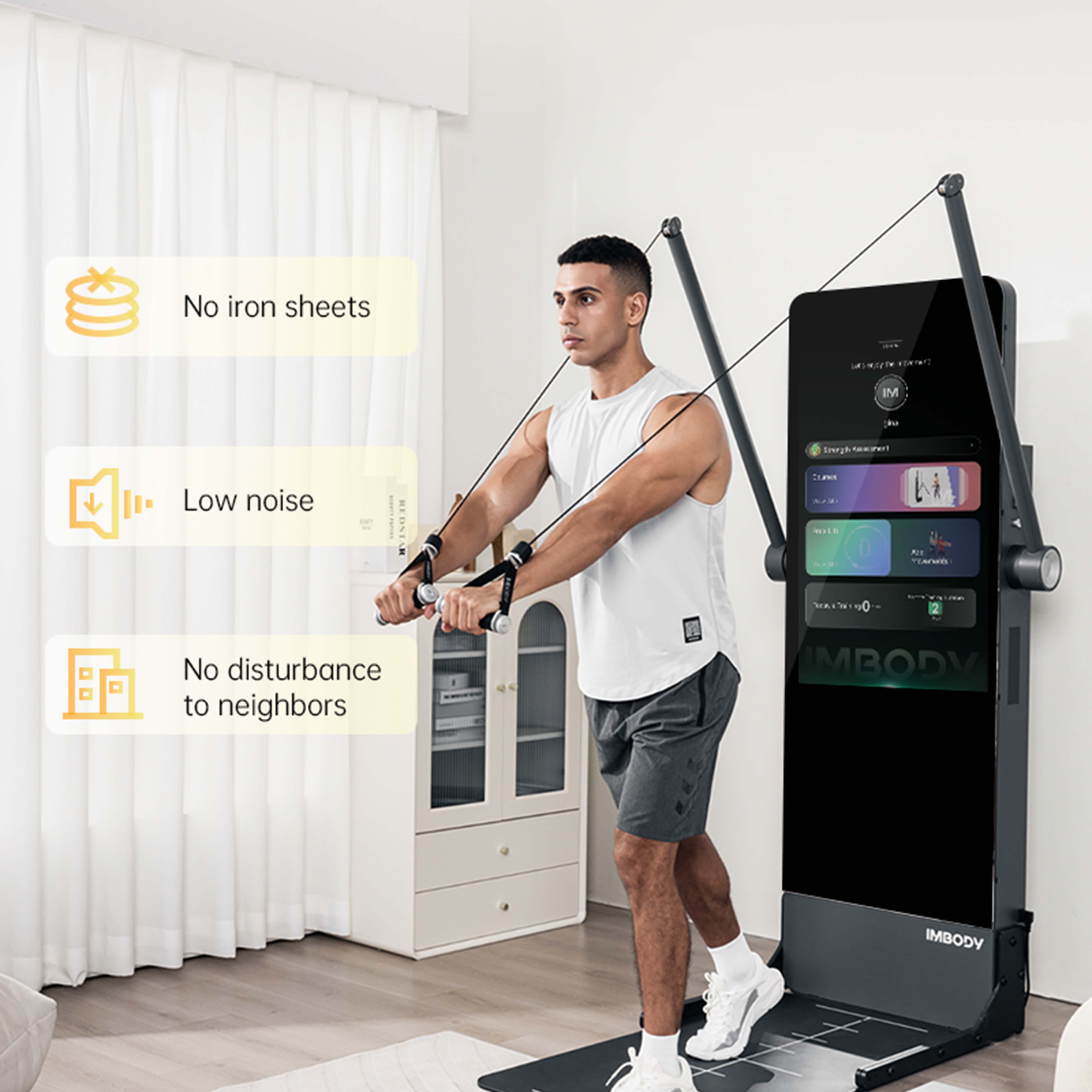 Smart Home Gym Mirror - スマートホームジムミラー スマートジムフィットネスミラー マルチジムマシン 筋力トレーニング機器 ホームトレーナー