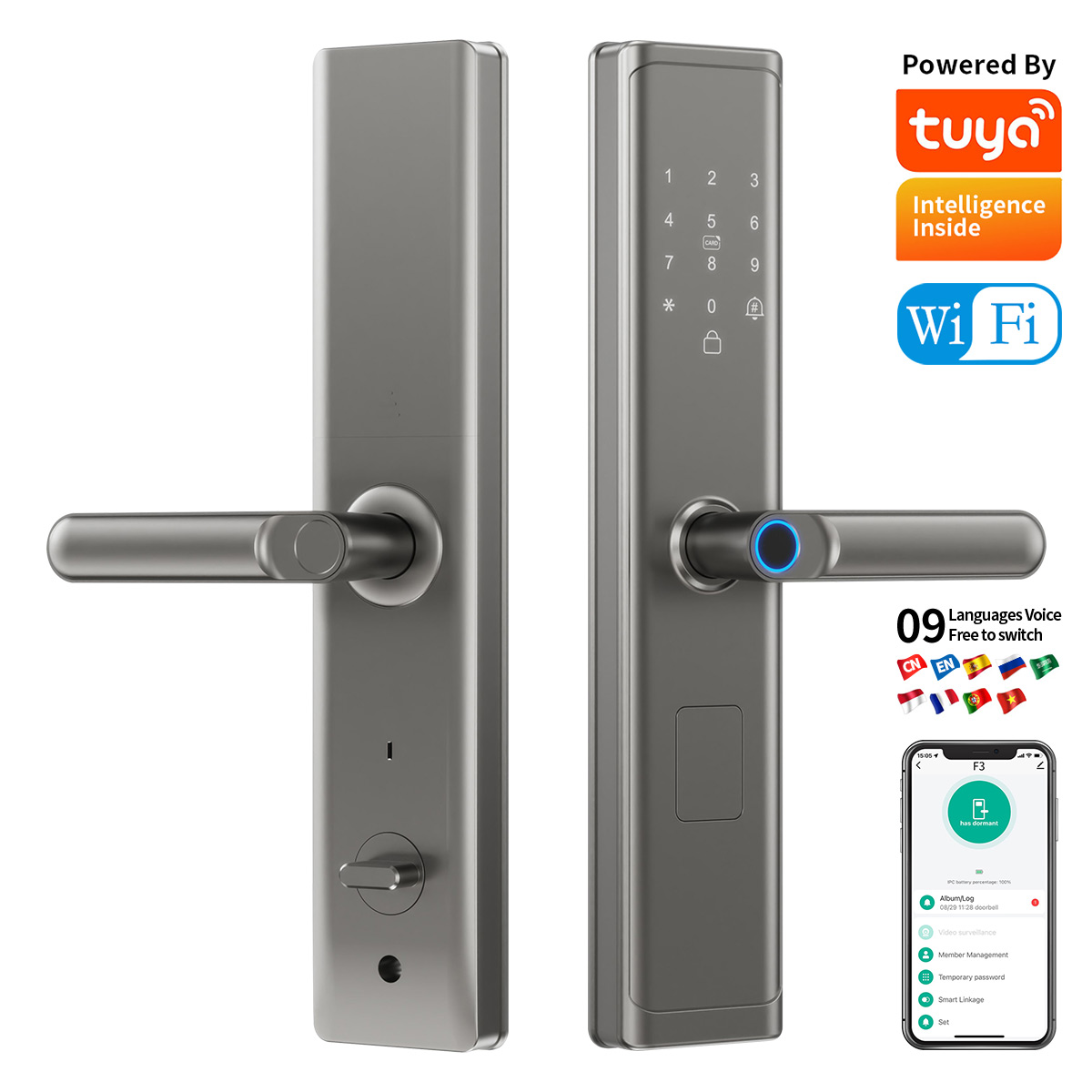 Smart Home Room - Tuya Wifi TTlock アプリ指紋スマートデジタルロックパスワードドアロックキーレス電子ロックアパートホームルーム用