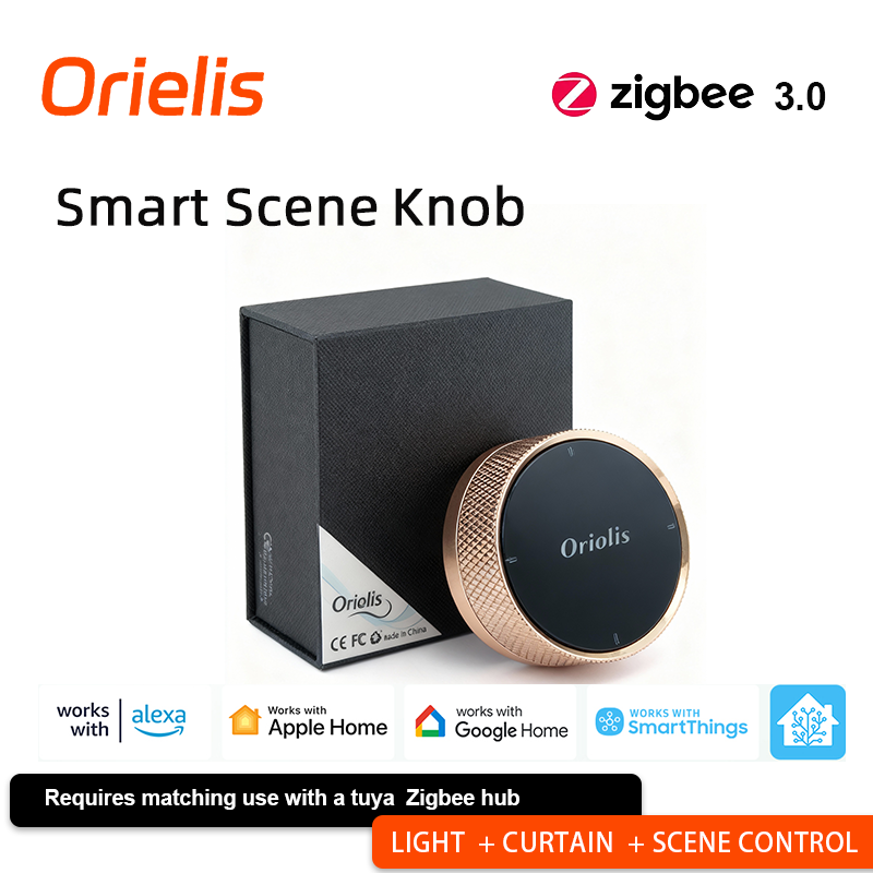 Smart Home Internet - オリエリス Tuya Zigbee スマートシーンノブコントローラー - マルチデバイス制御、モード切り替え、Zigbee