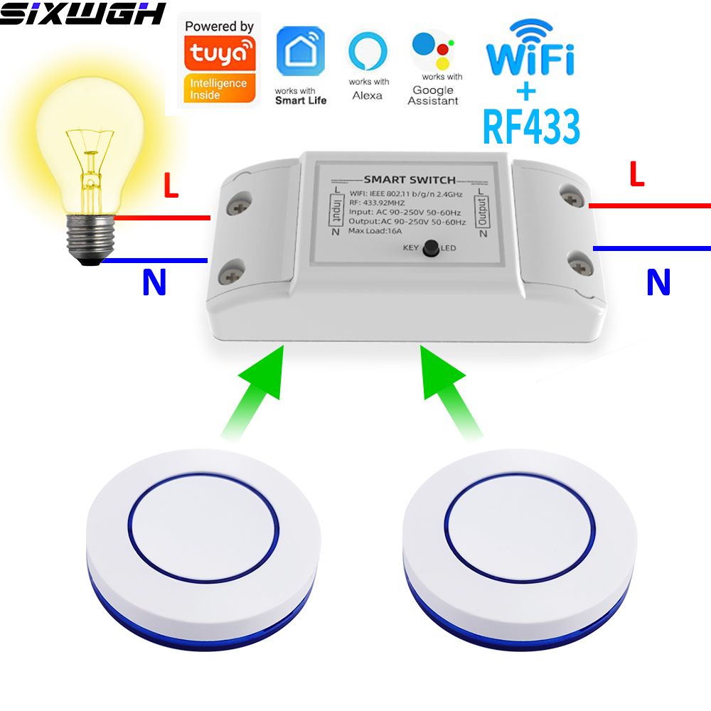 Smart Ir Remote Controller - 16A WiFi Tuya スマートスイッチ ワイヤレスリモコンタイマースイッチ 互換性のあるスマートライフアプリ
