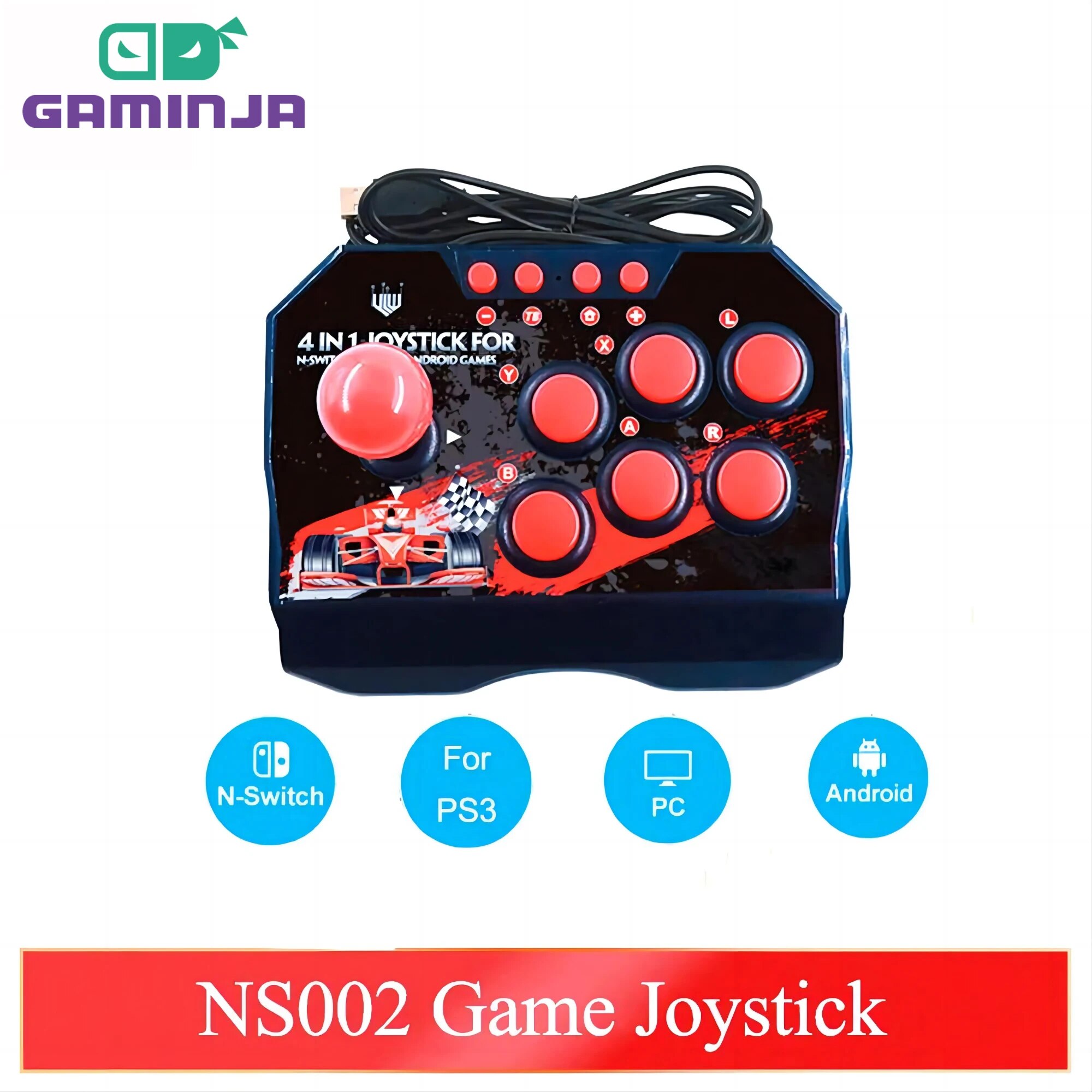 Smart Home Raspberry Pi - Gaminja ns002 4 in 1レトロなアーケードコンソールゲームジョイスティックロッカー戦闘コントローラー任天堂スイッチps3 pc