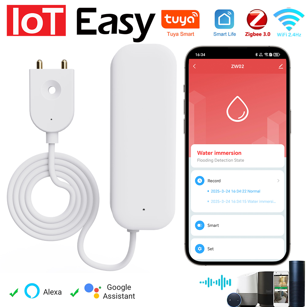 Smart Ir Remote Controller - Tuya WiFi ZigBee 水センサー漏れ警報洪水漏水検知器スマートホーム APP リモコンセキュリティ保護サポート