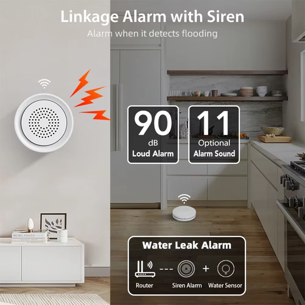Smart Home Kits - BTLIFE-サイレンアラーム付き洪水検知器 Wifi 水漏れ検知センサーキット Tuya Smart Life