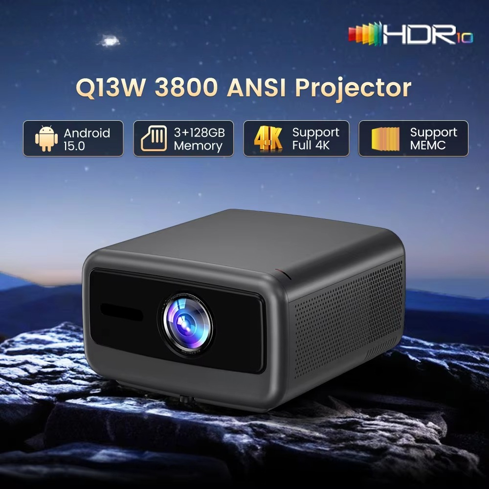 Smart Home Wifi - Touyinger Q13W高輝度3800ANSI 3+128Gプロジェクター フルHDデコード 4KスマートTV Android