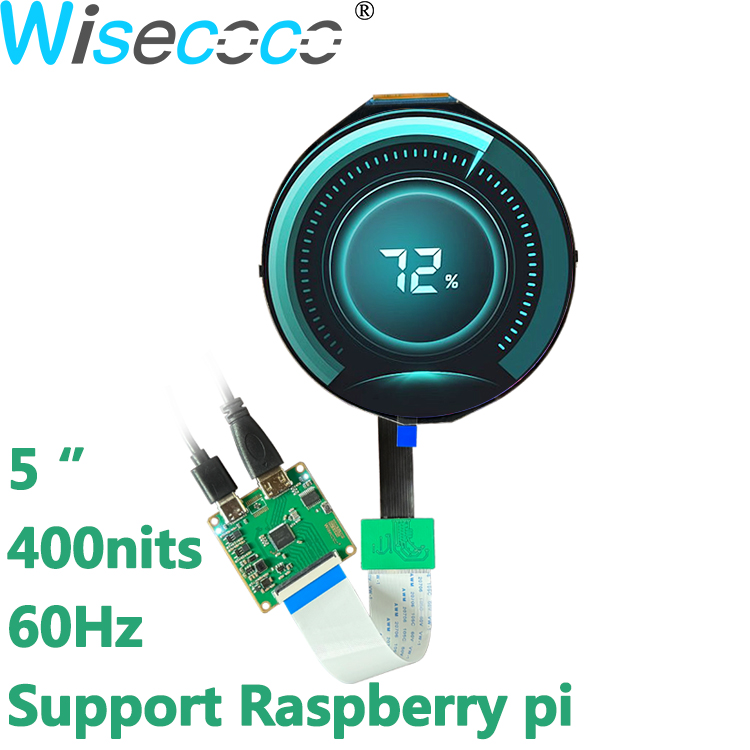 Smart Home Raspberry Pi - 5インチIPS 1080*1080丸型スクリーンLCDディスプレイ円形パネルMIPIドライブコントローラーボード400ニット、ラズベリーパイスマートホーム用