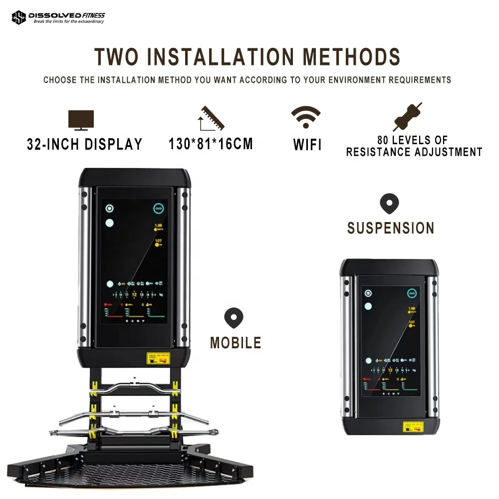 Smart Home Gym Mirror - スマートフィットネスミラー インタラクティブワークアウト 壁掛けデジタルジム機器 AI搭載メタル素材のホームエクササイズシステム