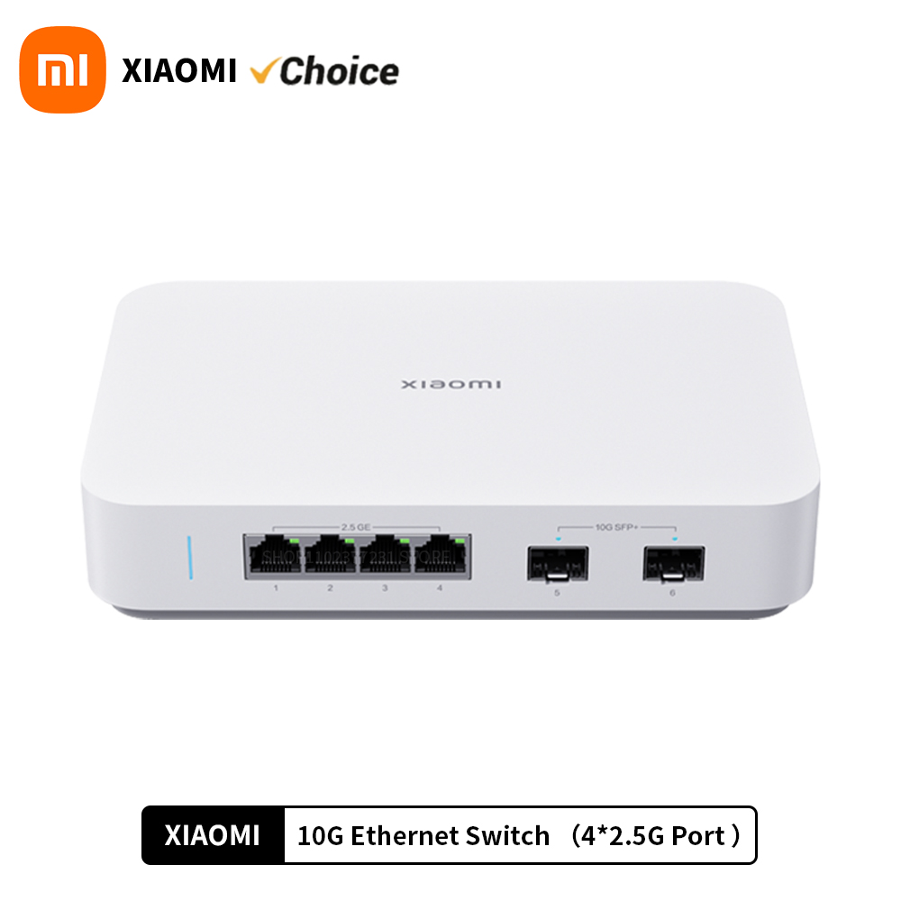 Smart Home Xiaomi Hub 2 - Xiaomi-mi 10gイーサネットスイッチ、ミニネットワークスイッチ、Vlanイーサネットスプリッター、lanルーター、6ポートハブ、新規、4 × 2.5g 2 ×