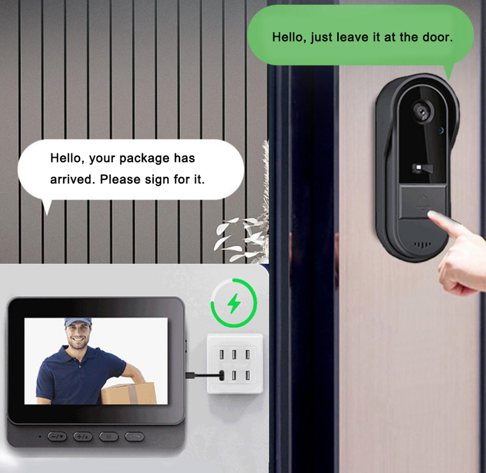 ワイヤレス2.4Gスマートドアベルカメラシステム、音声ベル、 - Smart Home Video Doorbell Installation のレビューと価格
