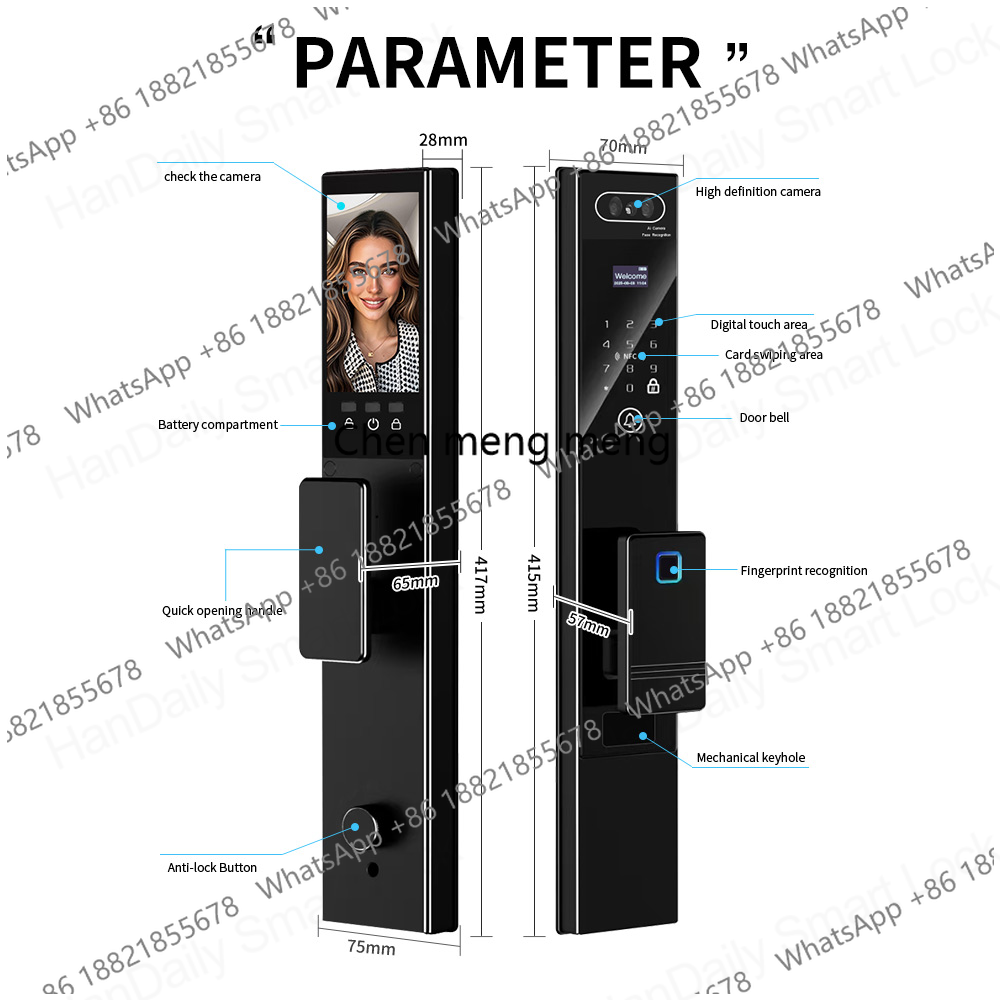 ハンドデイリー指紋認証ビデオインターホンロック、顔認証バイオ - Smart Home Video Doorbell Installation のレビューと価格