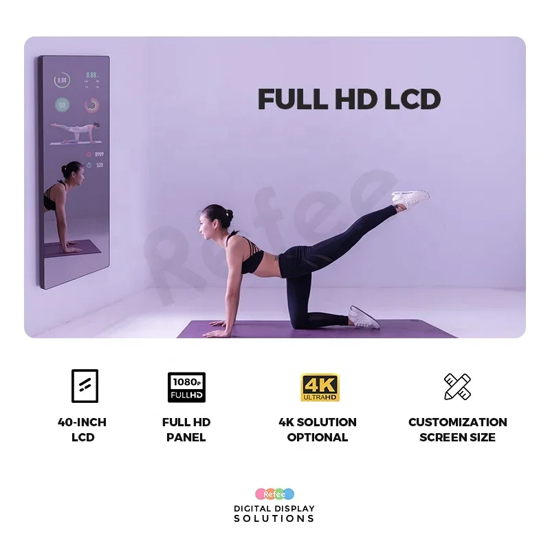 大型インタラクティブフィットネスワークアウトスマートホームジ - Smart Home Gym Mirror のレビューと価格