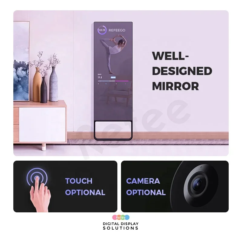 大型インタラクティブフィットネスワークアウトスマートホームジ - Smart Home Gym Mirror のレビューと価格