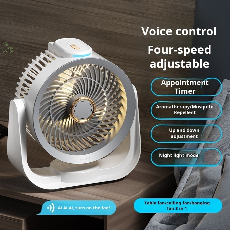 スマートデスクファン 音声起動ナイトライト 4段階速度調整可 - Smart Home Room のレビューと価格
