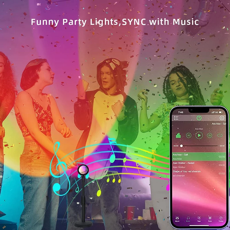 スマートLEDサンセットランプ,カラフルな変更ランプ,Blu - Smart Home Room のレビューと価格