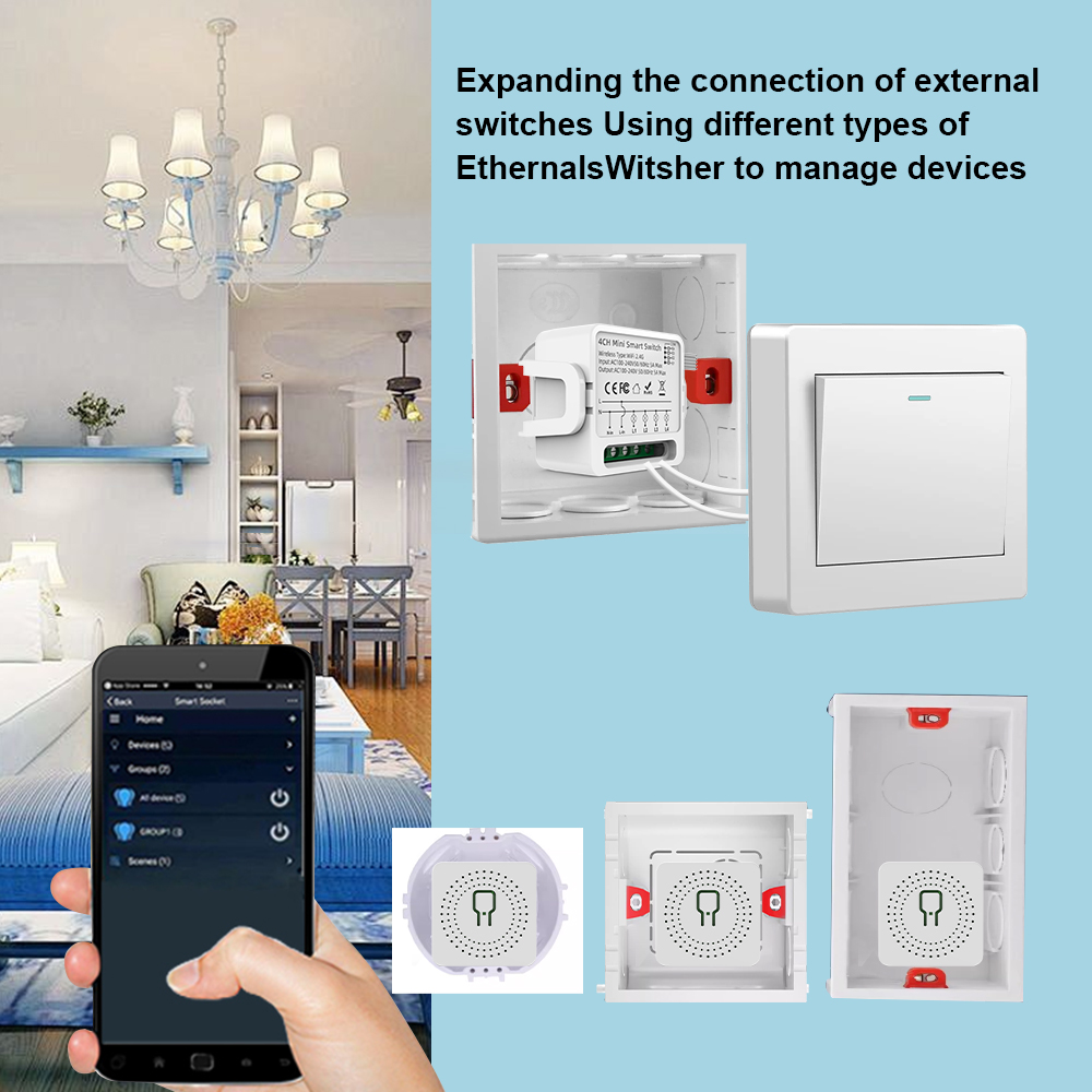 Tuya WiFiスマートスイッチ 1/2/3/4連 4ウェ - Smart Home Internet のレビューと価格