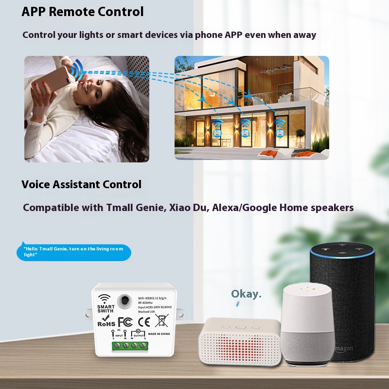 Tuya スマートスイッチオフデバイスは、ワイヤレスタッチ、 - Smart Home Internet のレビューと価格