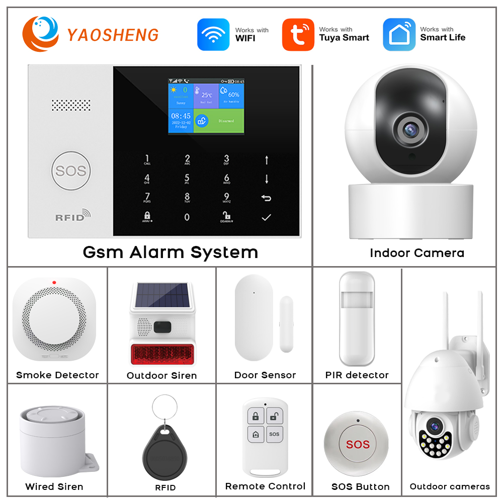 4 グラム警報システムセキュリティホーム WIFI Alar - Smart Home Package のレビューと価格