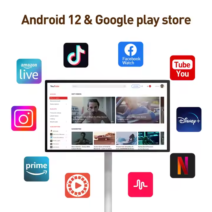 24インチAndroid 12搭載ポータブルLCDテレビ、ス - Smart Home Wifi のレビューと価格