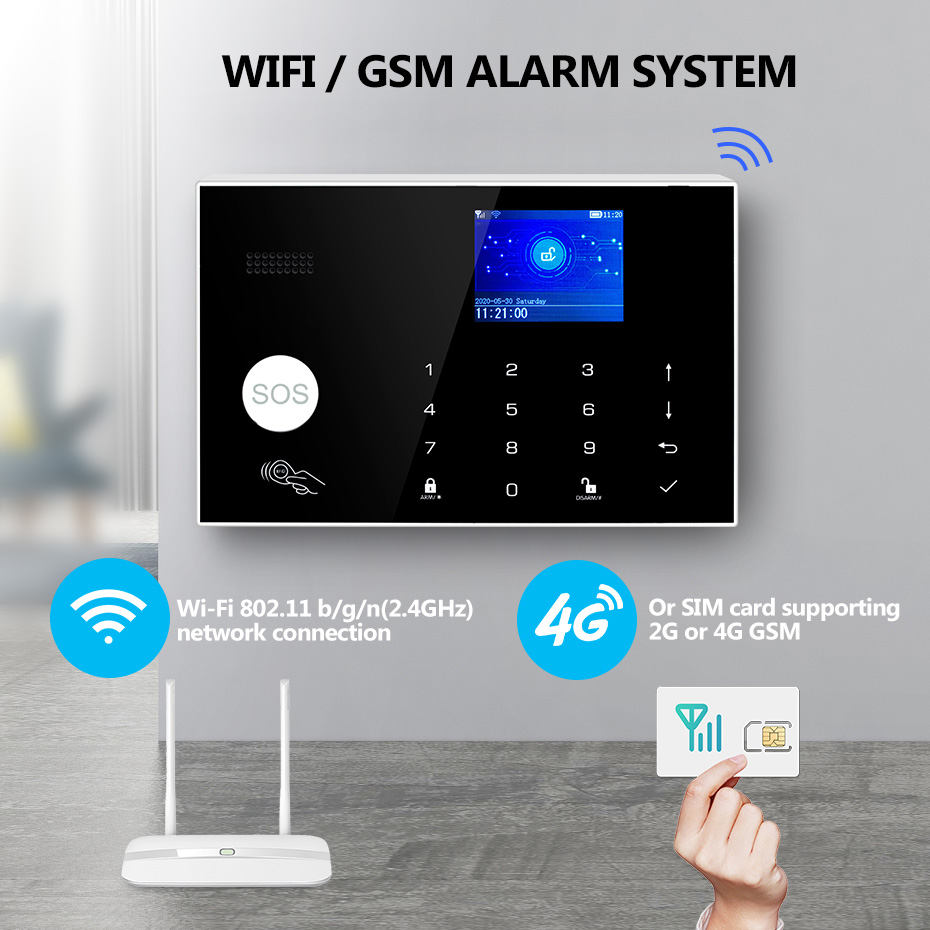 KERUI G34 4G WIFI 警報システムパネル 温度 - Smart Home Keyboard のレビューと価格