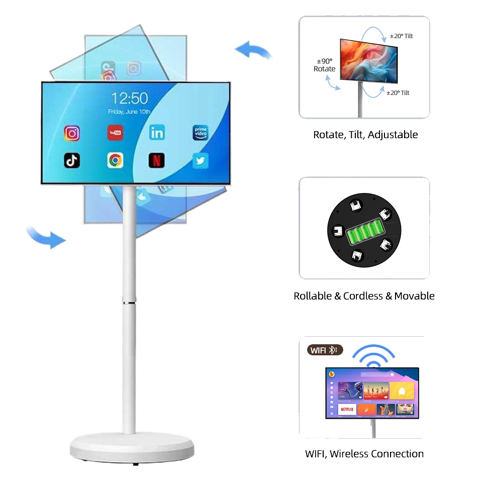 21.5インチ可動式スマートテレビ（バッテリー搭載）、ポータ - Smart Home For Pc のレビューと価格