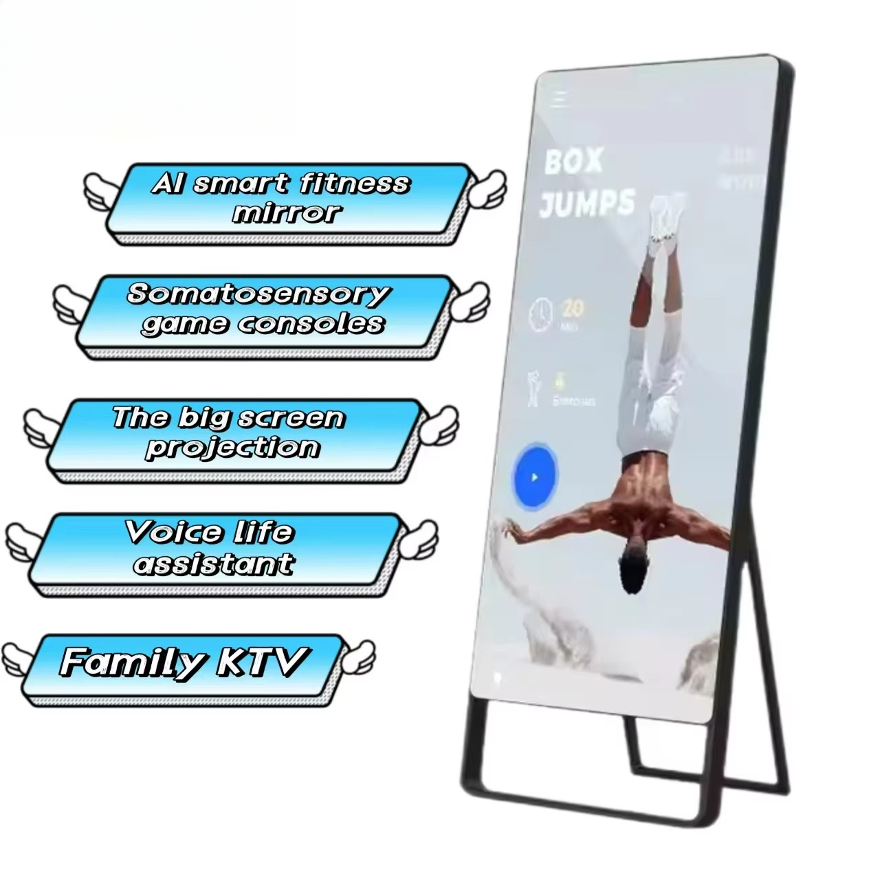 パーソナルトレーナーミラー フロアスタンド型 LCD AI搭 - Smart Home Gym Mirror のレビューと価格