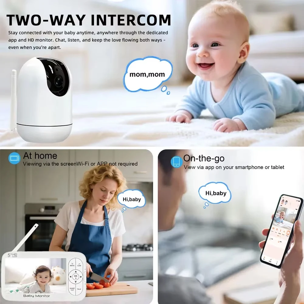 スマートWiFiベビーモニター 5インチLCDスクリーン 4 - Smart Baby Night Light のレビューと価格
