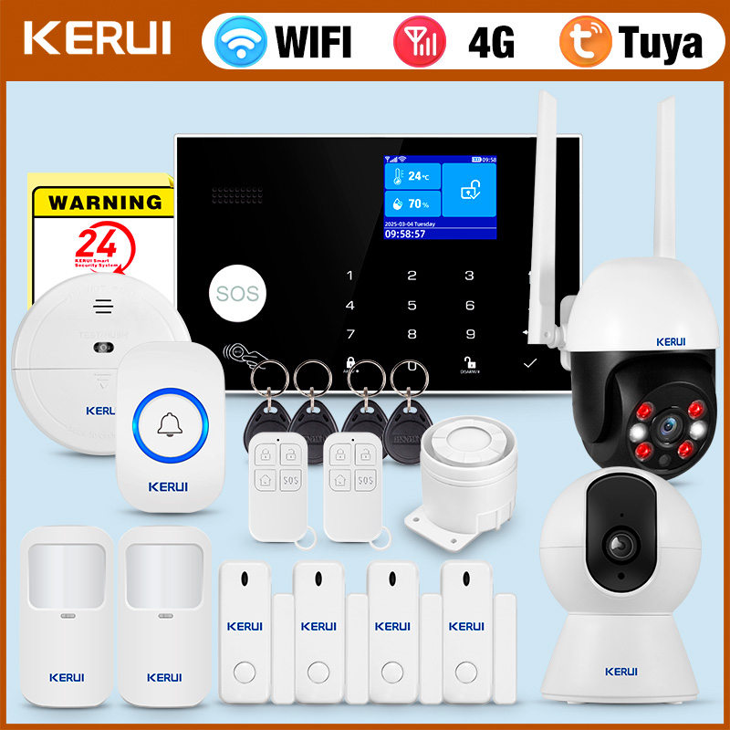 KERUI 4Gアラーム、ドアベルリングボタン付きホームアラ - Smart Home Keyboard のレビューと価格