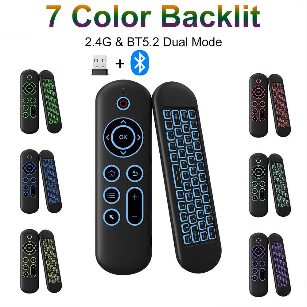 リモコンエアマウス音声ジャイロスコープ 7 色バックライト付 - Smart Home Keyboard のレビューと価格