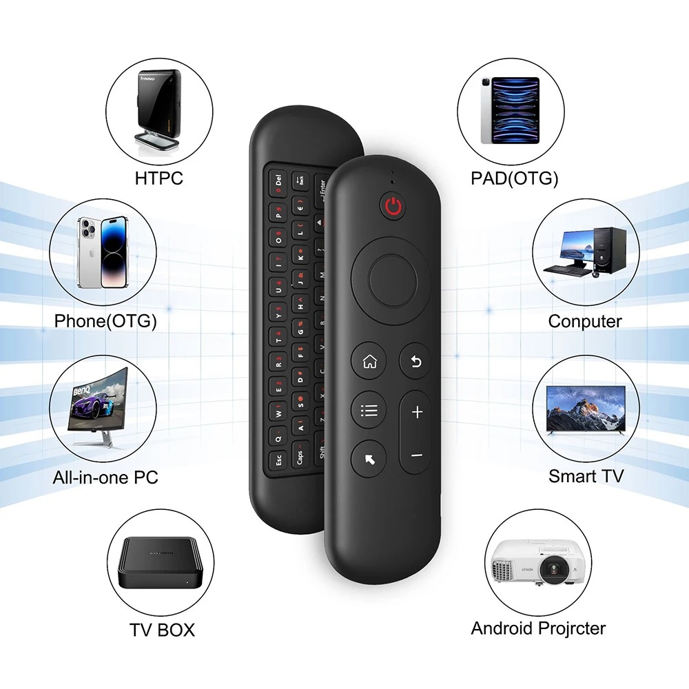 リモコンエアマウス音声ジャイロスコープ 7 色バックライト付 - Smart Home Keyboard のレビューと価格