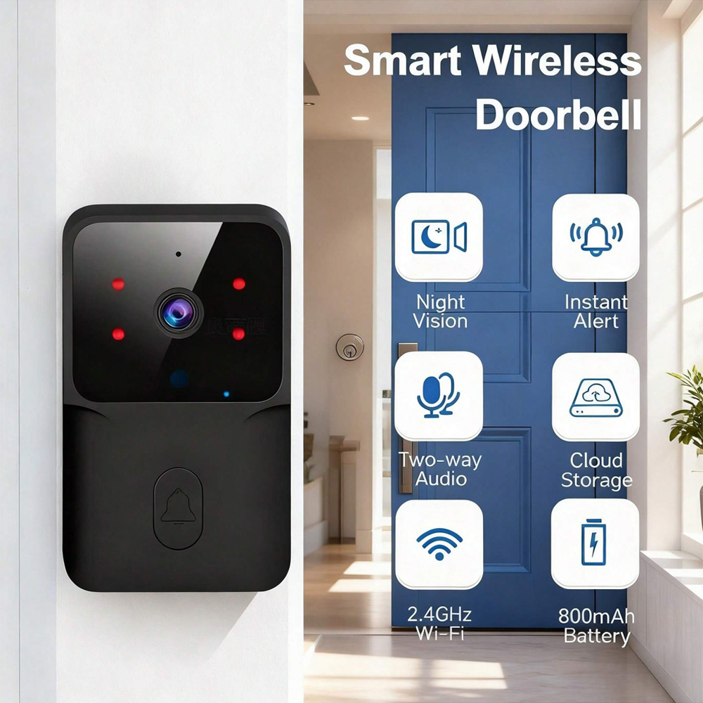 スマートWiFiワイヤレスドアベル 赤外線ナイトビジョン ビ - Smart Home Video Doorbell Installation のレビューと価格