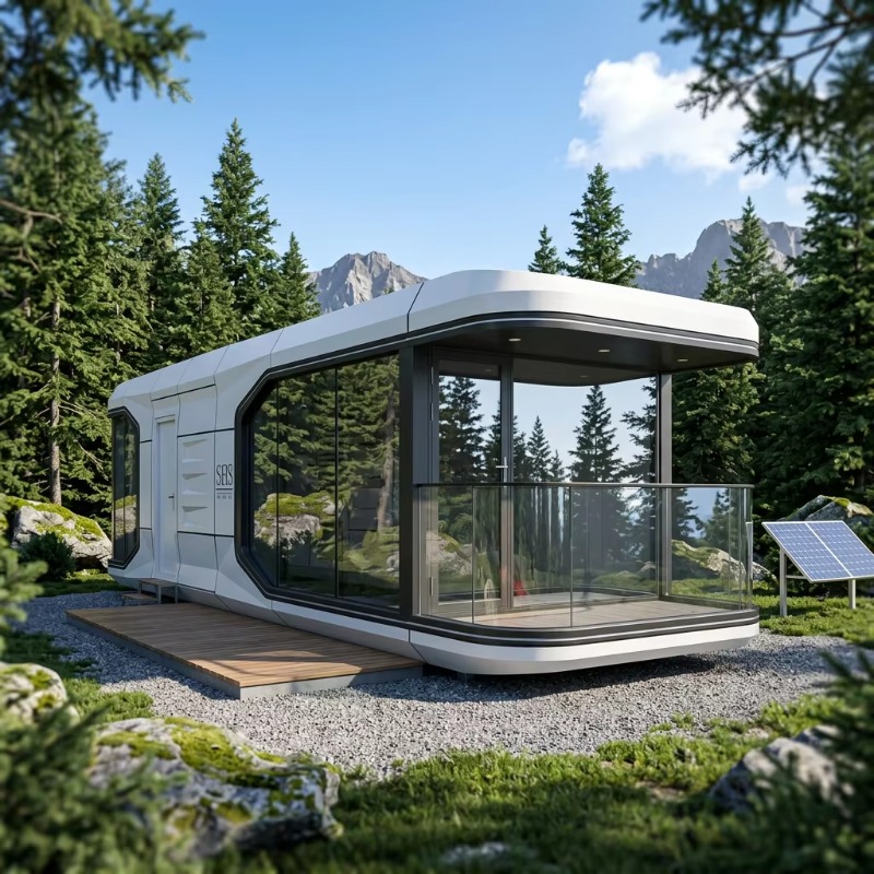現代的な宇宙カプセル型タイニーハウス、プレハブADUモジュー - Airbnb Smart Home のレビューと価格
