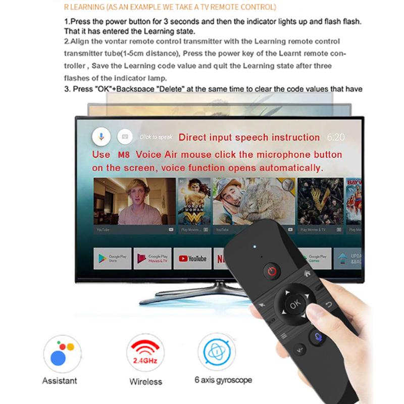 M8エアマウス音声リモコンポータブル2.4Gワイヤレスミニキ - Smart Home Keyboard のレビューと価格