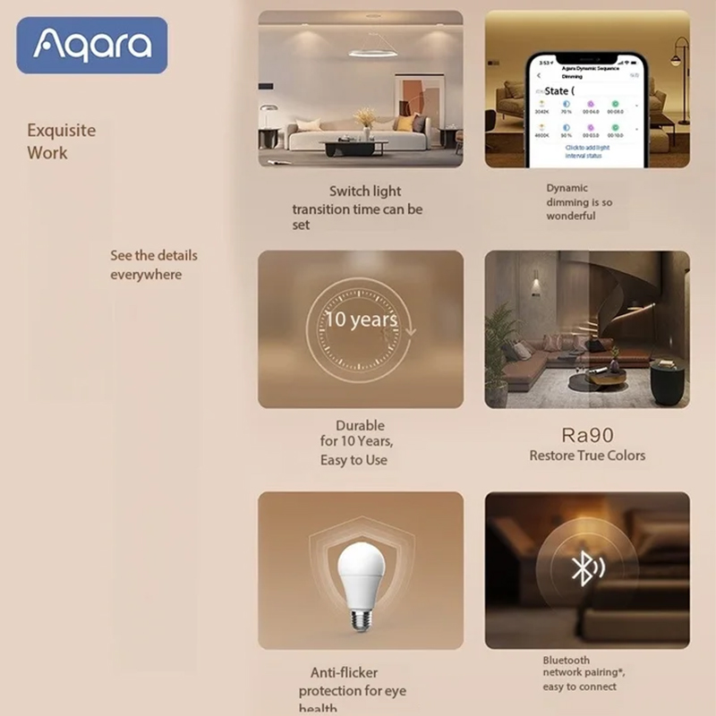 Aqara 2700K-6500K 220-240V スマー - Smart Home Future のレビューと価格