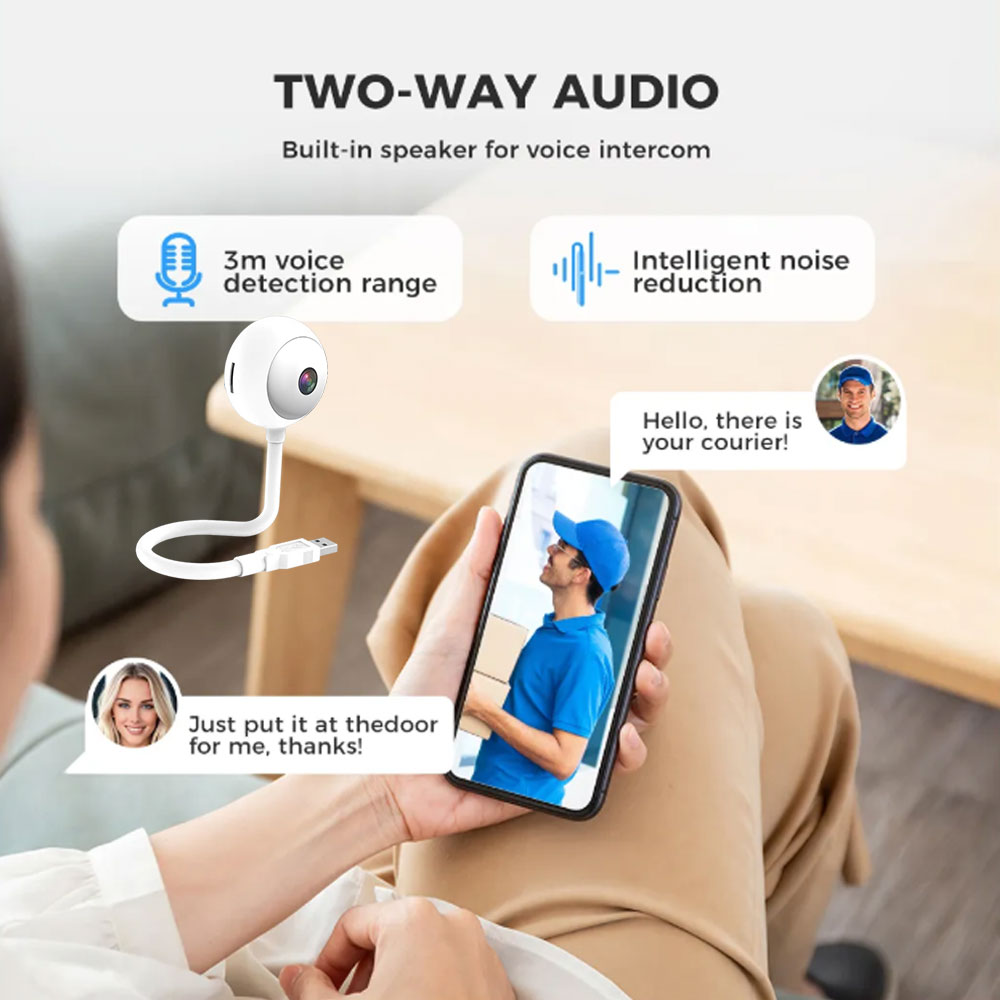 5MP屋内USB電球型WiFiカメラ 2Kミニワイヤレスセキ - Smart Baby Night Light のレビューと価格