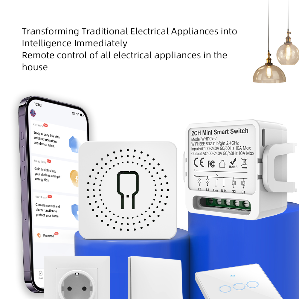 2ウェイTuyaスマートスイッチ2連スマートライトブレーカー - Smart Home Internet のレビューと価格