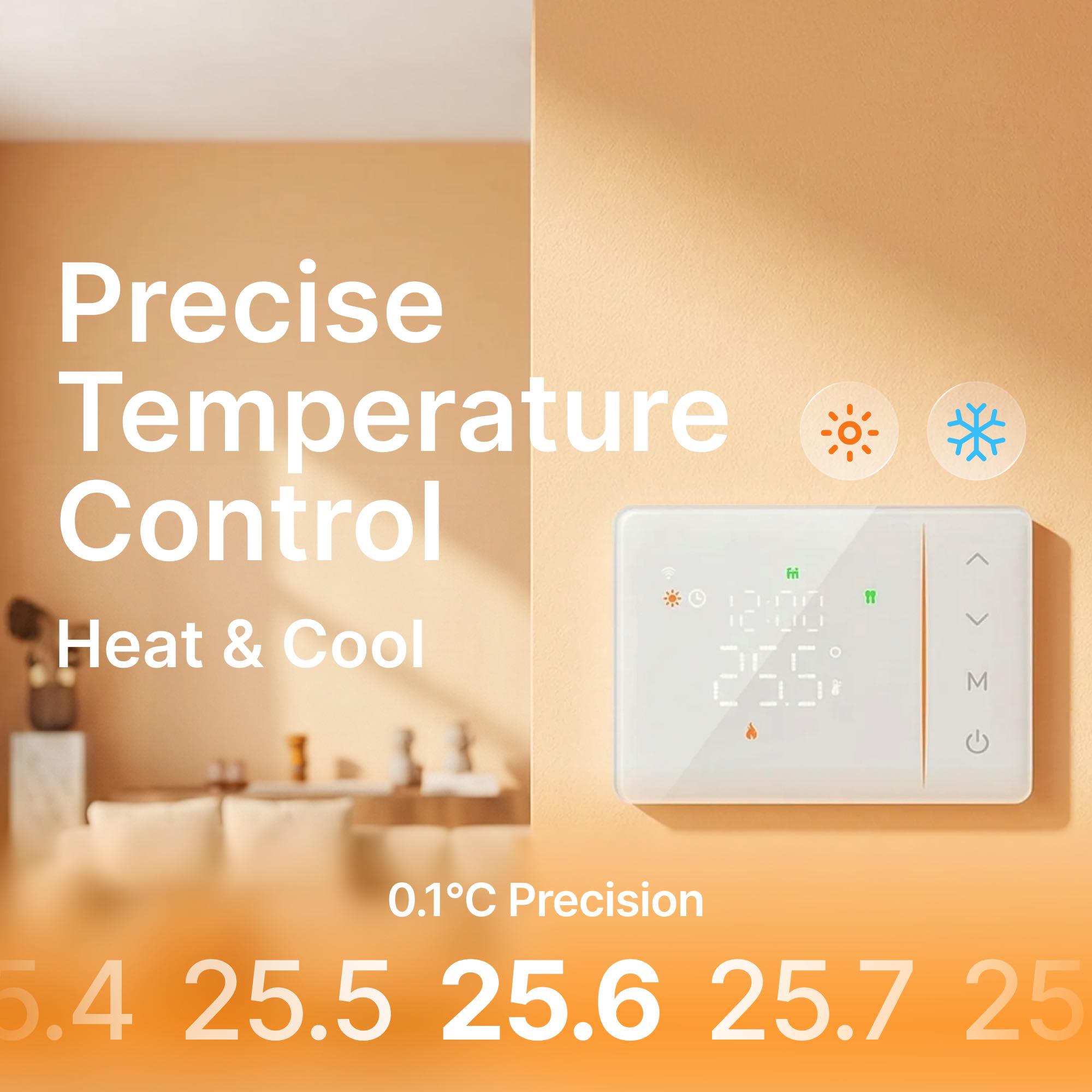 Tuyaスマートバッテリー式Wi-Fiサーモスタット、ガスボ - Smart Home Package のレビューと価格