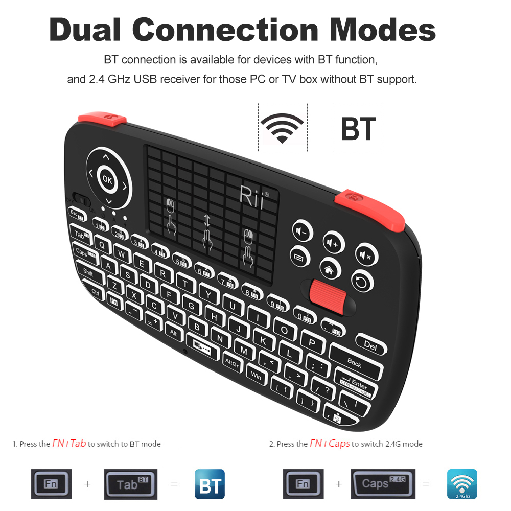 Rii i4 ミニ BT ワイヤレスキーボードタッチパッド  - Smart Home Keyboard のレビューと価格