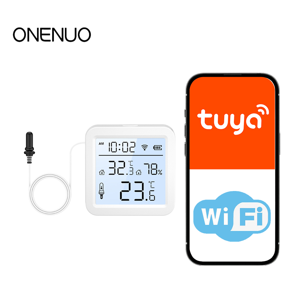 外部プローブ付きWiFi湿度温度センサー、屋内/屋外用Tuy - Smart Home Room のレビューと価格
