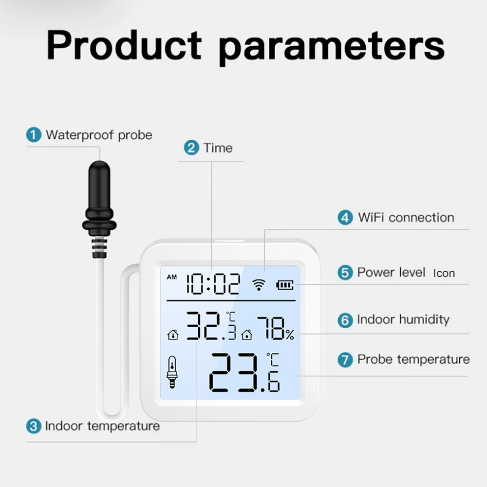 外部プローブ付きWiFi湿度温度センサー、屋内/屋外用Tuy - Smart Home Room のレビューと価格
