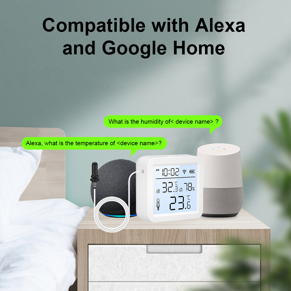 外部プローブ付きWiFi湿度温度センサー、屋内/屋外用Tuy - Smart Home Room のレビューと価格