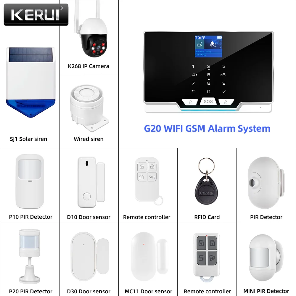 KERUI G20 WIFI GSMアラームパネル、モーショ - Smart Home Keyboard のレビューと価格